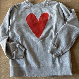 Hanna Anderson Gray Sweatshirt with Red Heart Graphic